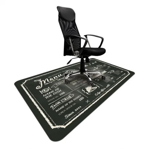 Elastyczna podkładka na podłogę pod krzesło 120x180cm gr. 2,2mm nadruk 015 - MENU