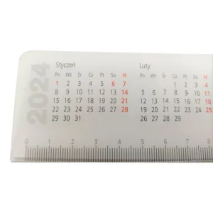 Plastikowa listwa do biuwaru formatu B3 szerokość 48cm z kalendarzem 2024 i linijką