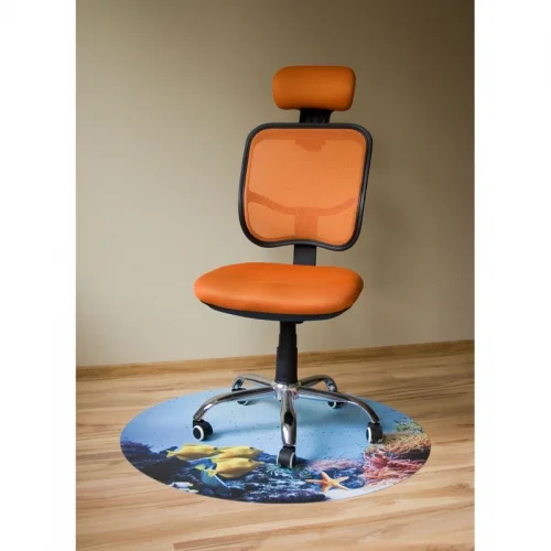 Mata ochronna pod krzesło na kółkach z grafiką 026 - pod fotel obrotowy - okrągła średnica 100cm, gr. 1,3mm
