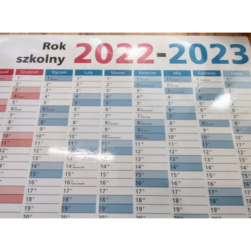 Kalendarz planner z laminatem suchościeralnym A1 na rok 23/24