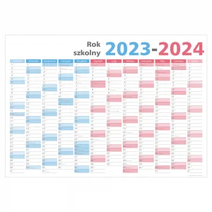 Planer kalendarz SZKOLNY suchościeralny A1 na rok 2023/24 84x59cm